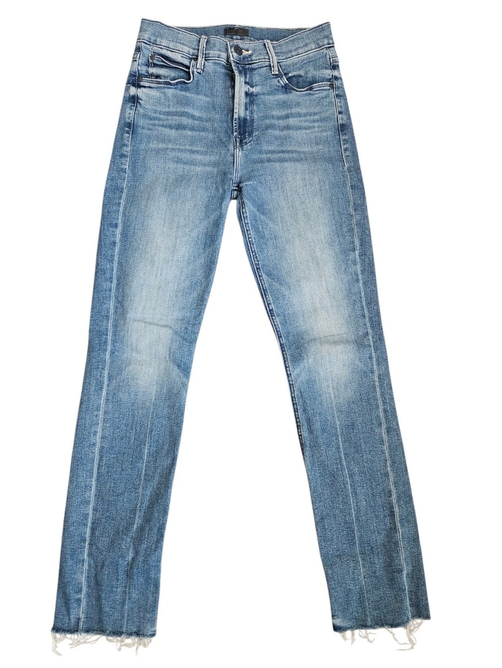 MOTHER Light Blue Cropped Straight-Leg Jeans
